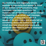 Digital Emotions: The Evidentiary Impact of Emoticons and Emojis