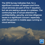 The 2015 ABA TechReport: Cloud Computing