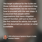 The eDisclosure Systems Buyers Guide - 2016 Edition