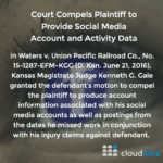 Court Compels Plaintiff to Provide Social Media Account and Activity Data