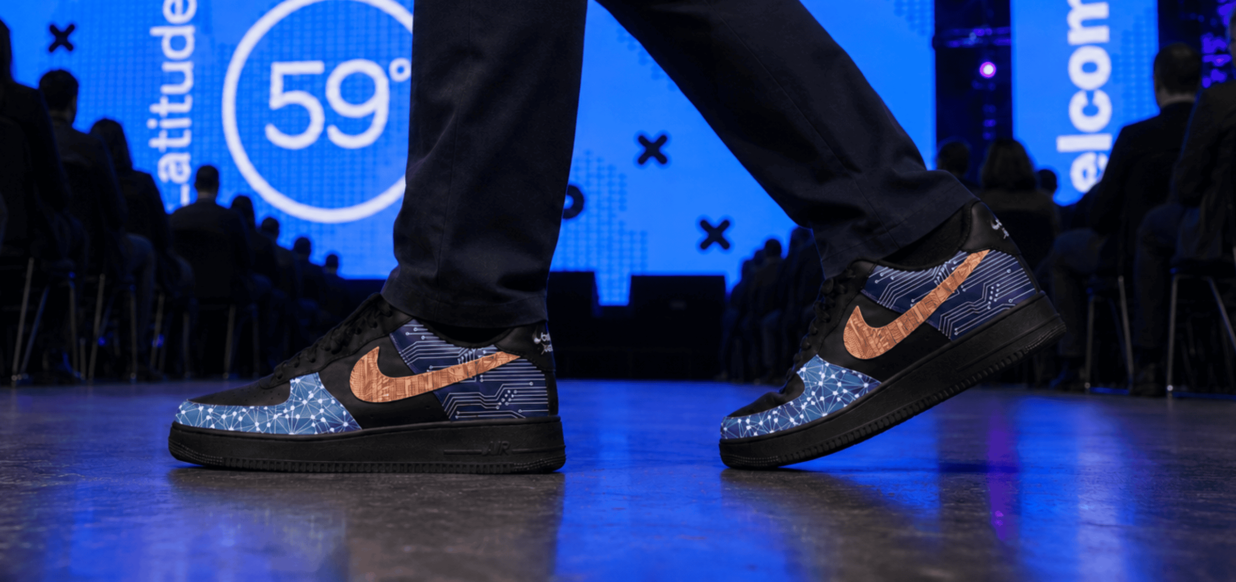 AI-assisted composite editorial image; the shoes were not photographed in this depicted scene.